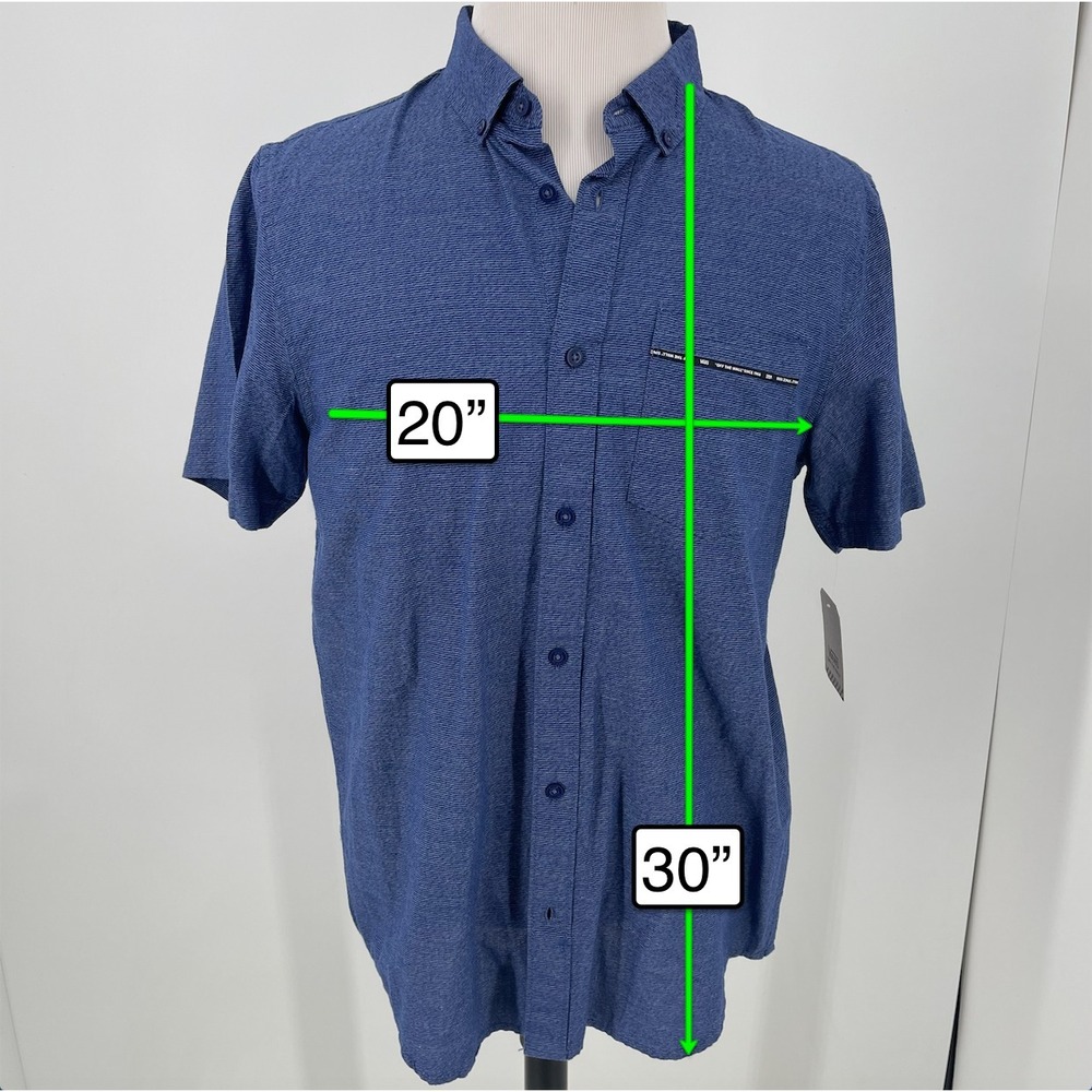 NEW Vans Off the Wall Shirt MENS Pipe Dream Wove Blueprint Casual Button Up M - Picture 10 of 16